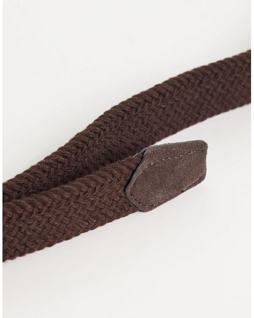 Mango White Braided Belt for men