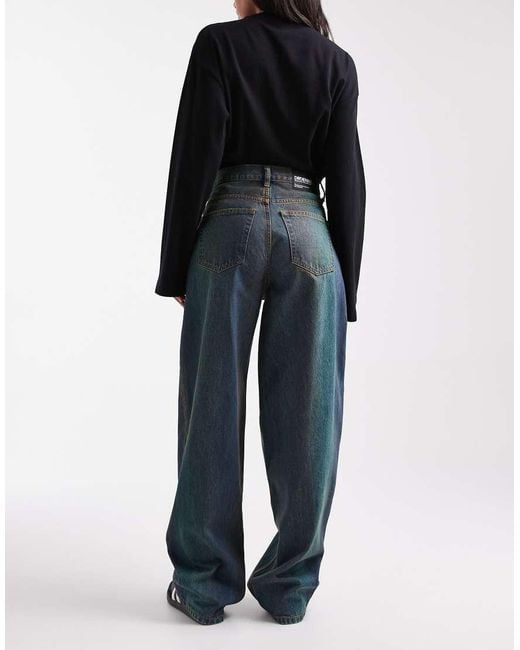 Dr. Denim Black Donna Relaxed Fit Wide Straight Leg Jeans