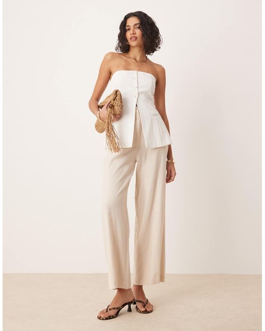 Stradivarius Natural Tailored Bandeau Top