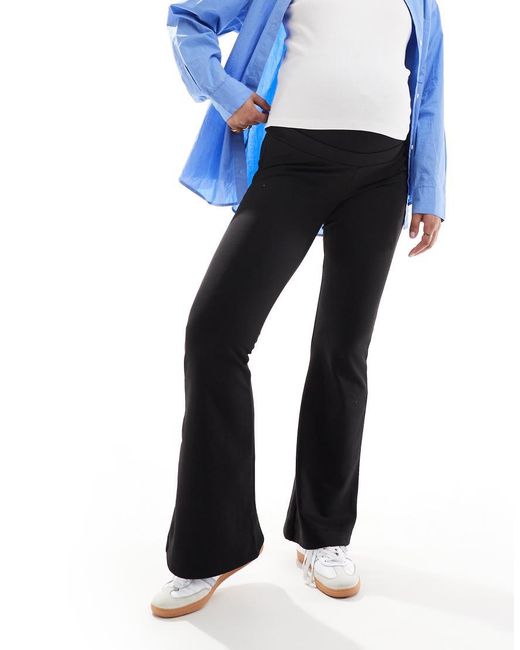Premamá Pantalones Acampanados Elásticos Negros ONLY de color Blue