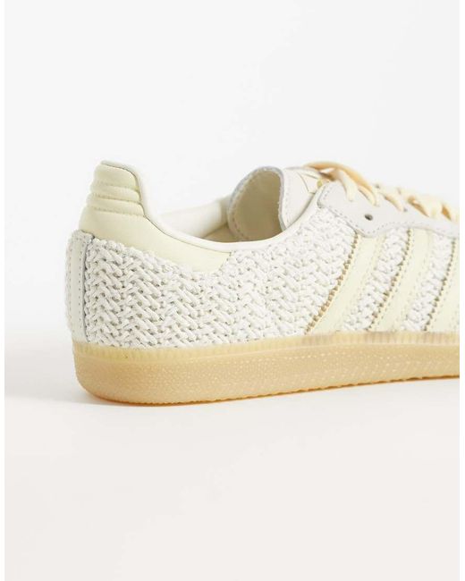 Adidas Originals White Samba Og Crochet Sneakers for men