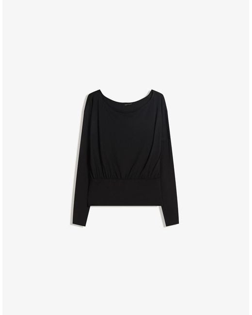 Bershka Black Striped Long Sleeve T-Shirt With Sash