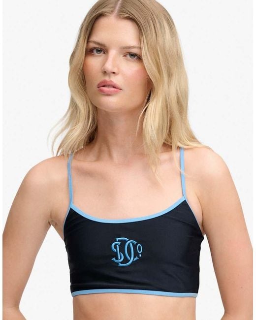 Superdry Blue Contrast Bralette Bikini Top
