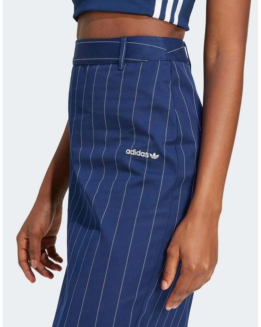 Adidas Blue Pinstripe Pencil Skirt