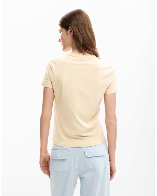 Desigual T-Shirt Met Hibiscusprint in het White