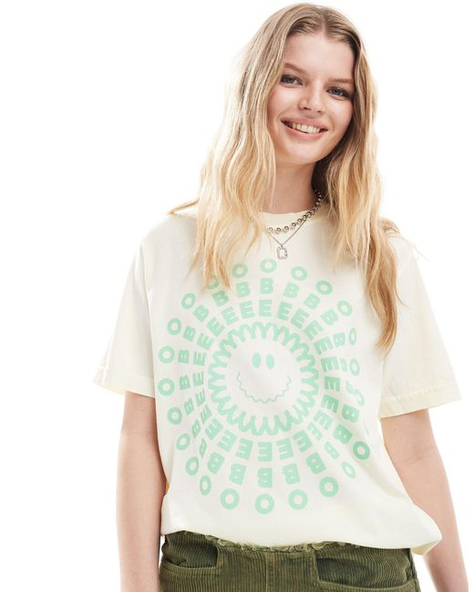 T-shirt à imprimé happy - cassé Obey en coloris Green