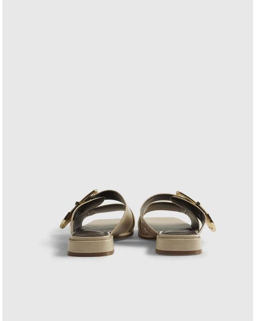 River Island White Buckled Flat Sandals