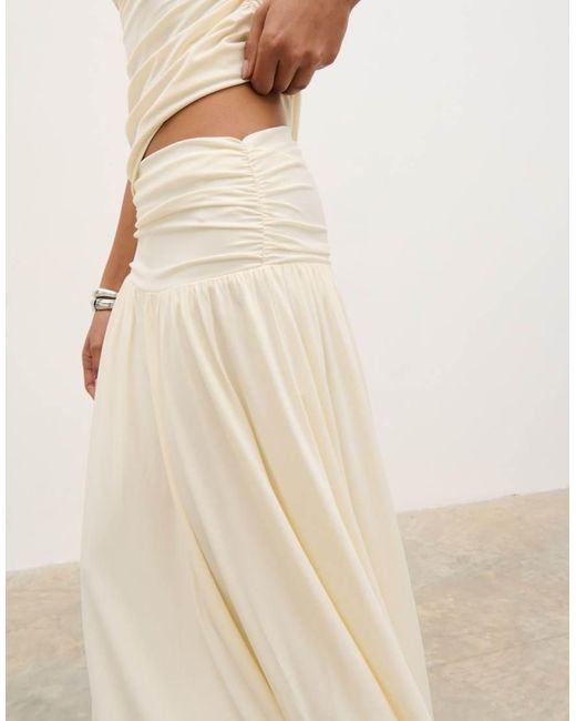 Pretty Lavish Natural Lydia Ruched Maxi Skirt Co-Ord