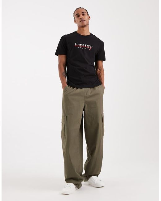 Tommy Hilfiger Black Ombre Large Logo T-Shirt for men
