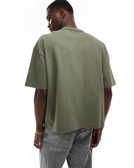 ASOS Green Heavyweight Boxy Oversized T-shirt for men