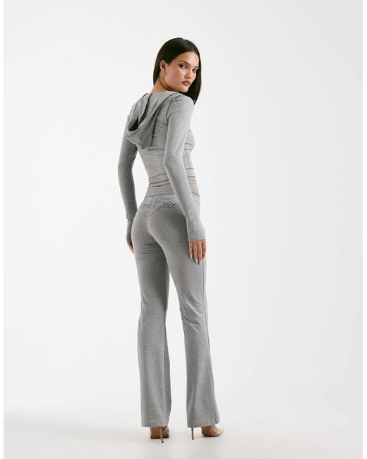 I.AM.GIA White Blare Logo Back Print Contrast Stitch Track Pant Co-ord