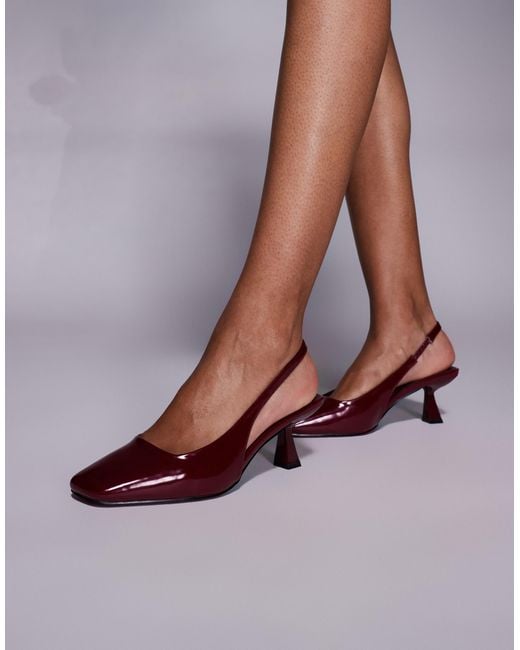 SIMMI Purple Simmi London Dorothy Wide Fit Slingback Heeled Shoes