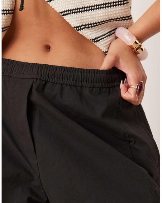 Mango Black Pull On Barrel Leg Trouser