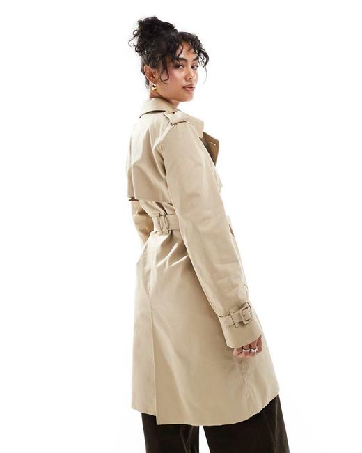Mango Panel Detail Trench Coat in Natural Lyst UK