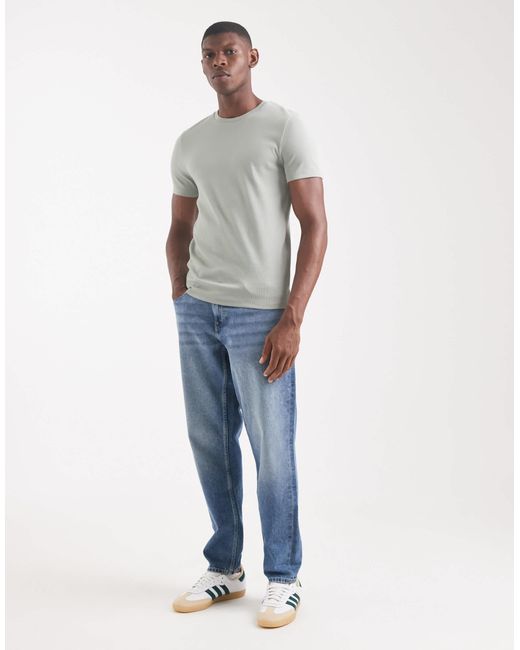 ASOS – körperbetontes basic-t-shirt in White für Herren