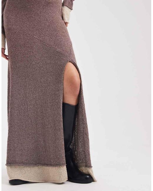 Daisy Street Brown Mock Double Layer True Knit Maxi Dress