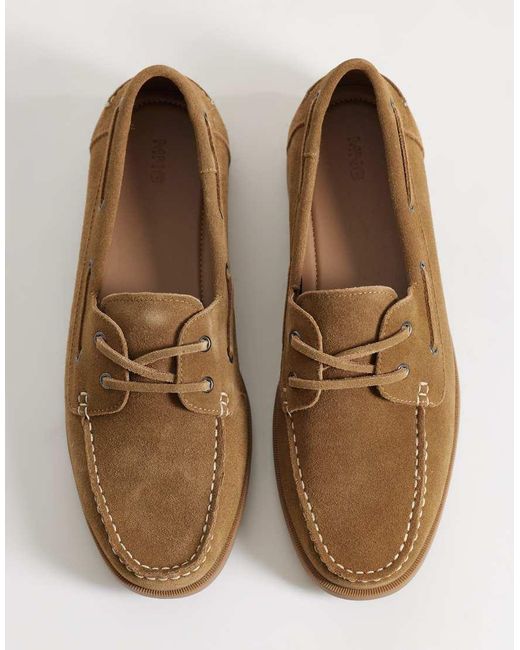 Mango White Boat Shoes for men
