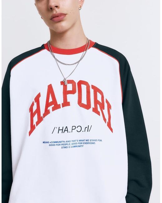 Pull&Bear Blue Varsity Round Neck Sweatshirt for men