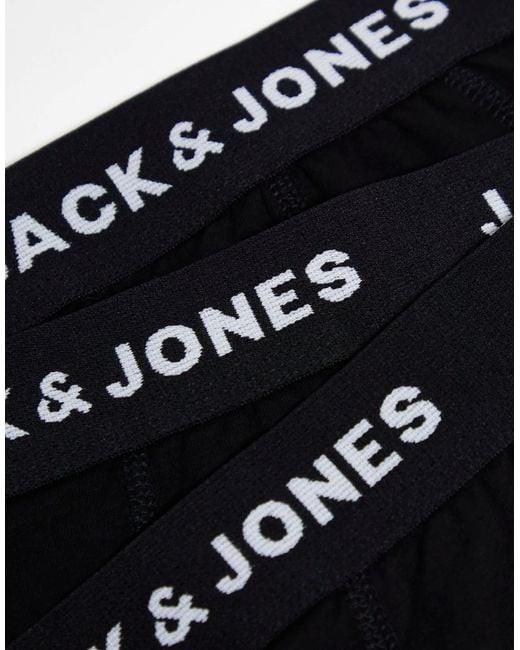 Jack & Jones Black 3 Pack Trunks for men