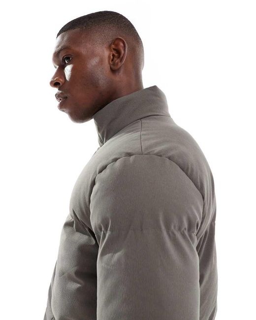 Brave Soul Gray Padded Puffer Jacket for men