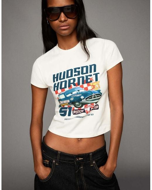 Bershka Gray Cars Short Sleeve Print T-Shirt