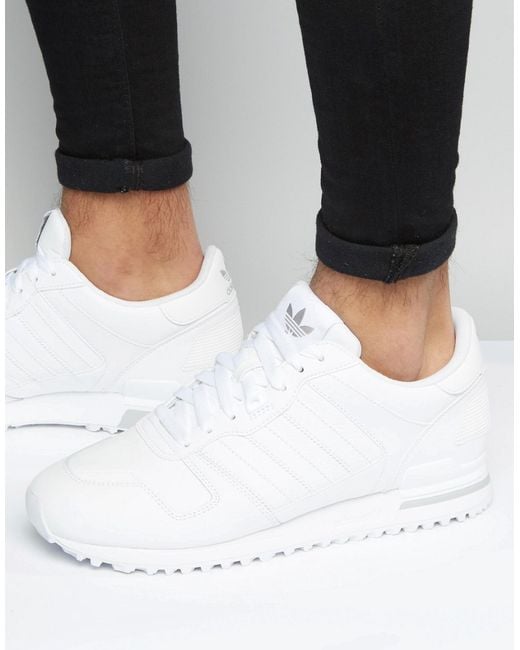 adidas Originals Leather Zx 700 Trainers In White G62110 for Men | Lyst