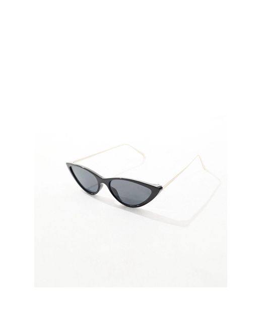ASOS Black Small Cat Eye Sunglasses With Metal Temple