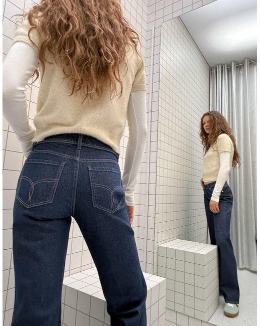 Bershka Gray Tall Low Waist Bootcut Jeans