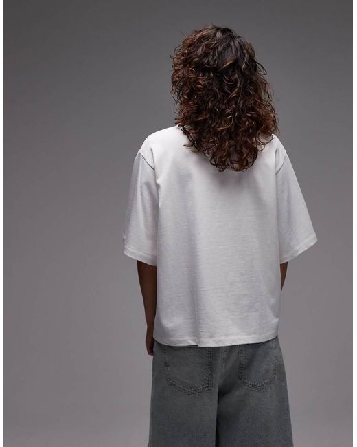 Top Extragrande De Estilo Rugby De -Blanco TOPSHOP de color Gray