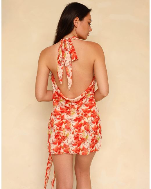 Ris-K Orange Ebb And Flow Top