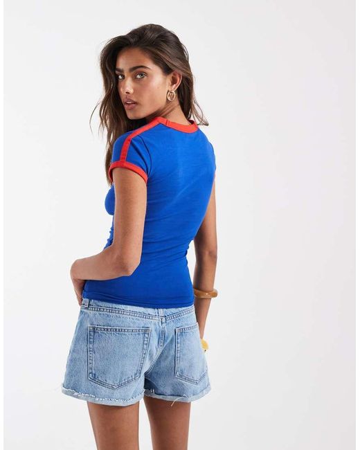 ASOS Blue Baby Tee With Football Graphic