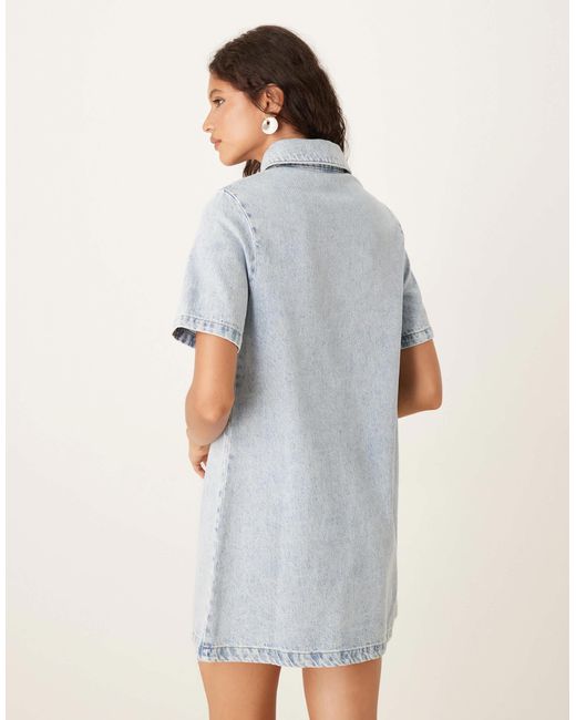 ASOS White – kurzes polokleid aus denim
