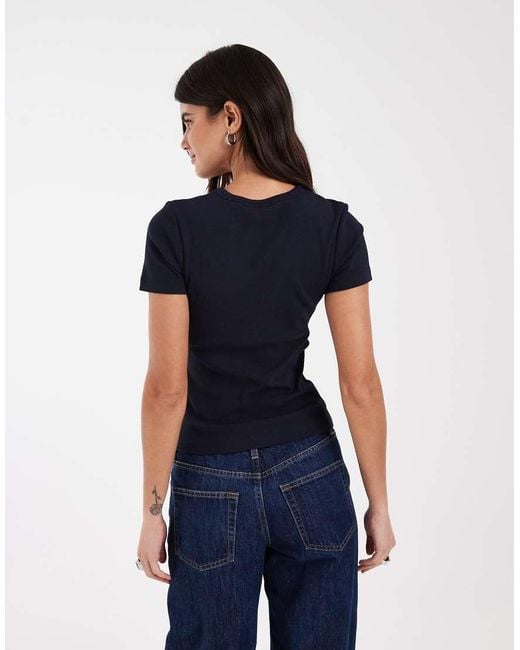 JJXX Blue Ribbed T-Shirt