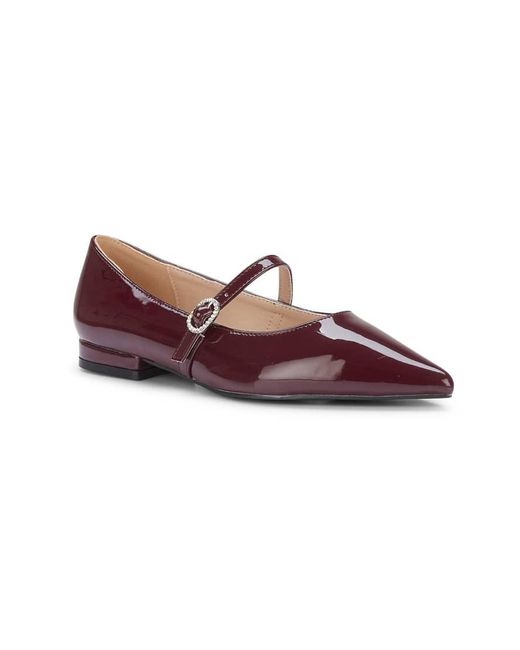 SEQWL Purple Point Toe Ballets Shoes With Buckle Closure