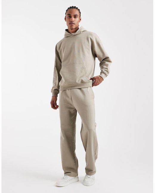 Only & Sons Natural Premium 400gsm Heavyweight Oversized Fit Hoodie Co-ord for men