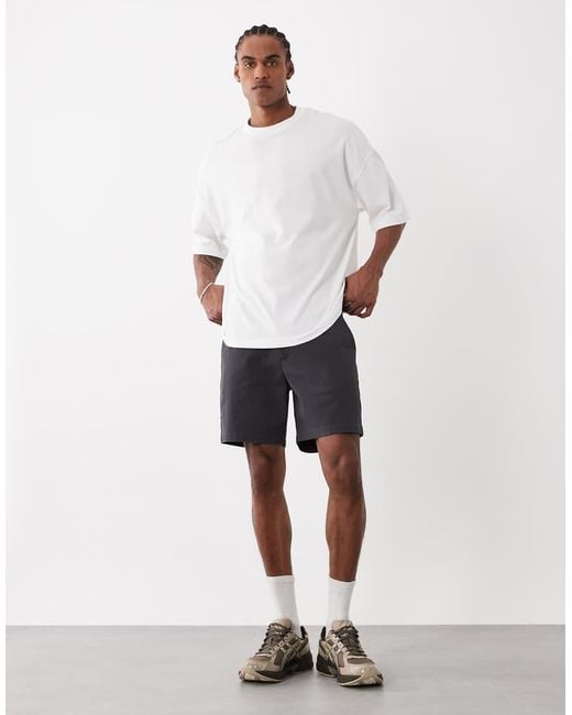 ASOS White Mid Length Skinny Fit Chino Shorts for men