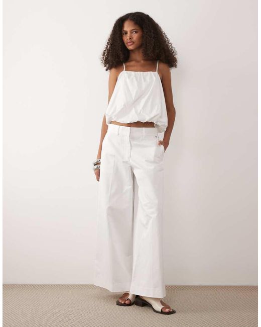 ARMANI EXCHANGE White Puff Ball Co-ord Top