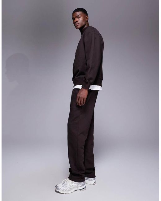 ASOS Blue Premium Heavyweight Straight Leg Joggers for men