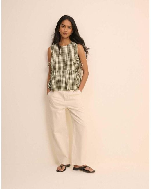 Nobody's Child Brown Gingham Side Tie Swing Top
