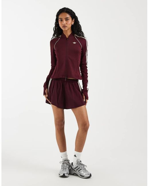 Adidas Originals Red Adidas Originals Sport Zip Thru Top