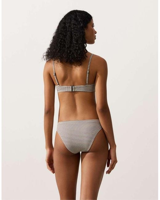 Oysho Black Stripe Triangle Bikini Top
