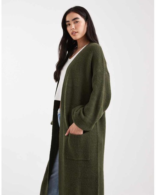 Miss Selfridge Green Maxi Cardigan
