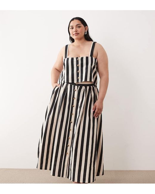 Nobody's Child Blue Button Down Midi Skirt Co-ord