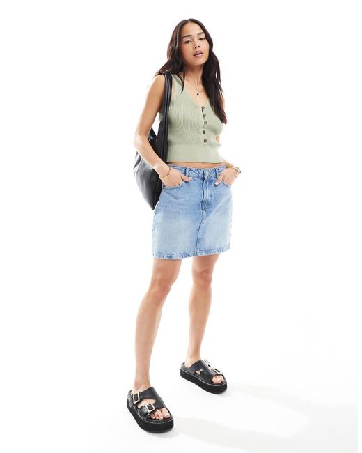 ONLY Blue Denim Mini Skirt