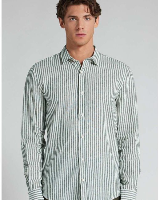 Intimissimi Gray Linen & Cotton Shirt for men