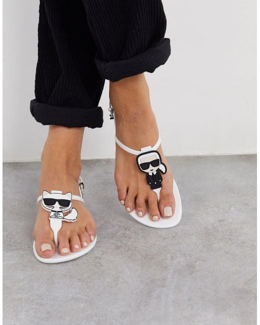 Iconic - sandales en caoutchouc Karl Lagerfeld en coloris White