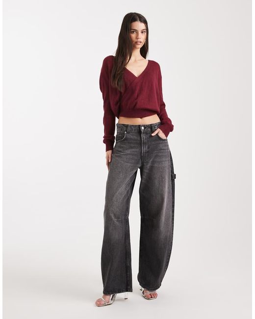 Motel Red Saroya Plunge Wrap Knitted Top