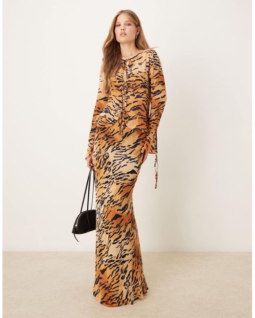 Never Fully Dressed Natural – maxirock mit tigermuster, kombiteil