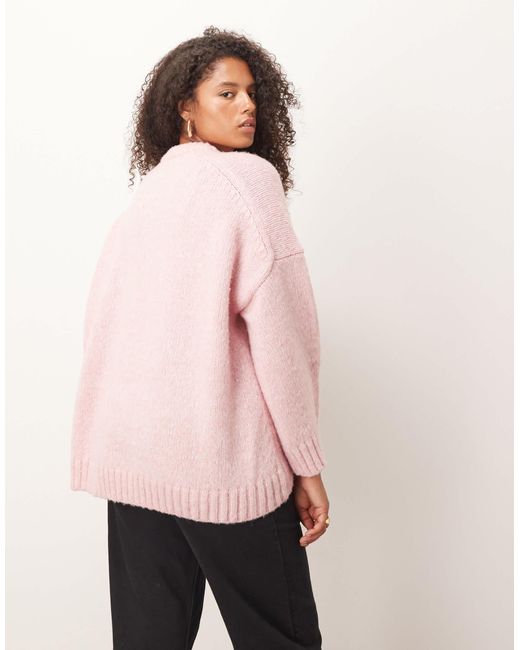 ASOS Pink Asos design curve – oversize-pullover