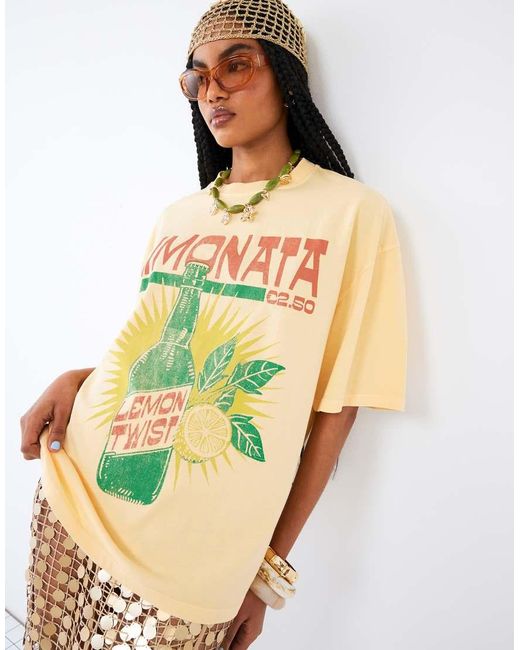 River Island Yellow Limonata T-shirt